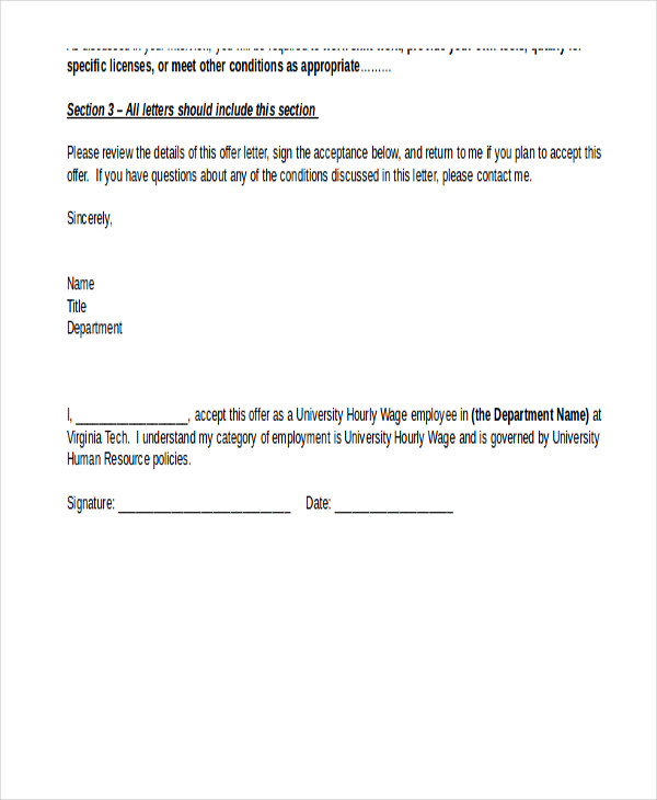 Simple Offer Letter Template 14+ Free Word, PDF Format Download 
