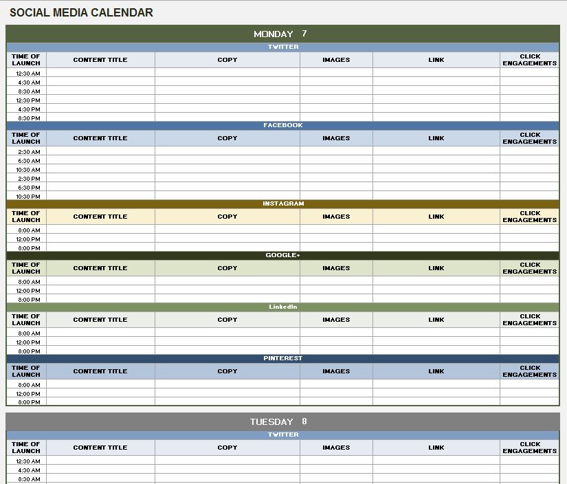 12 Free Social Media Templates Smartsheet 12 Free Social Media Templates Smartsheet