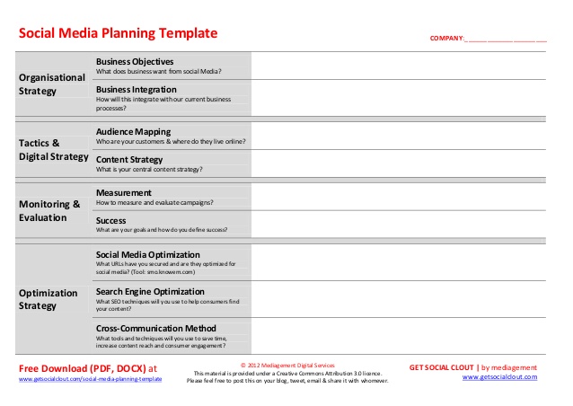 Social Media Strategy Template 8 Free PDF Documents Download 