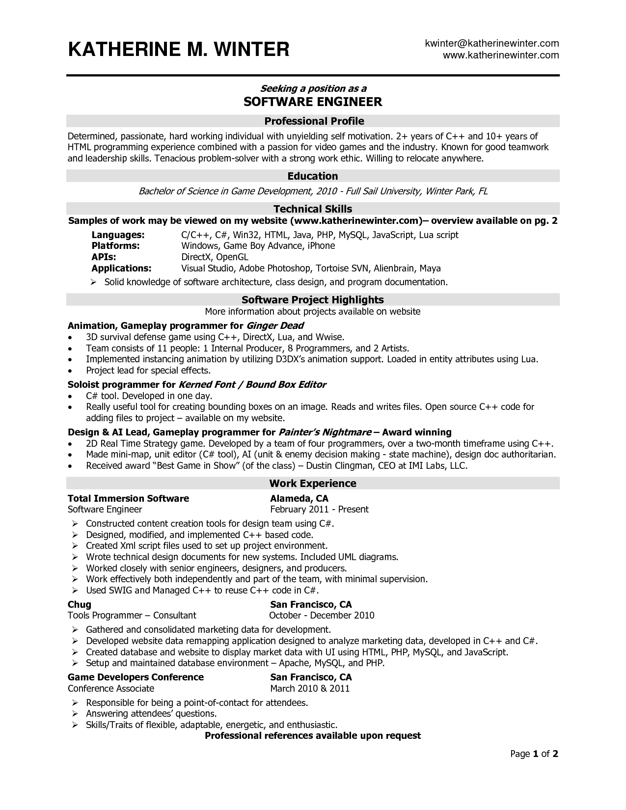 Resume Examples. software engineer resume template senior Resume Examples. software engineer resume template senior