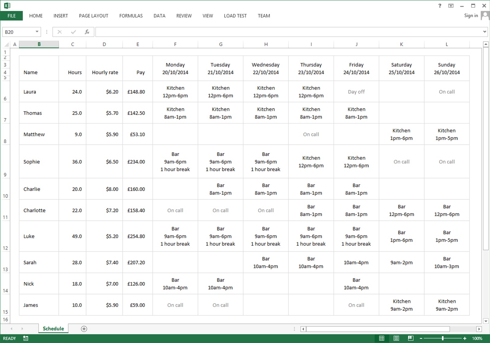 Excel Staffing Model Free Template