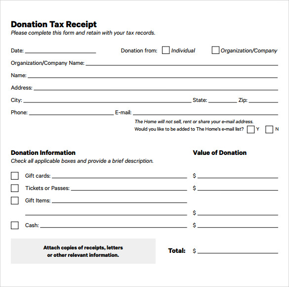 16 Donation Receipt Template Samples | Templates Assistant