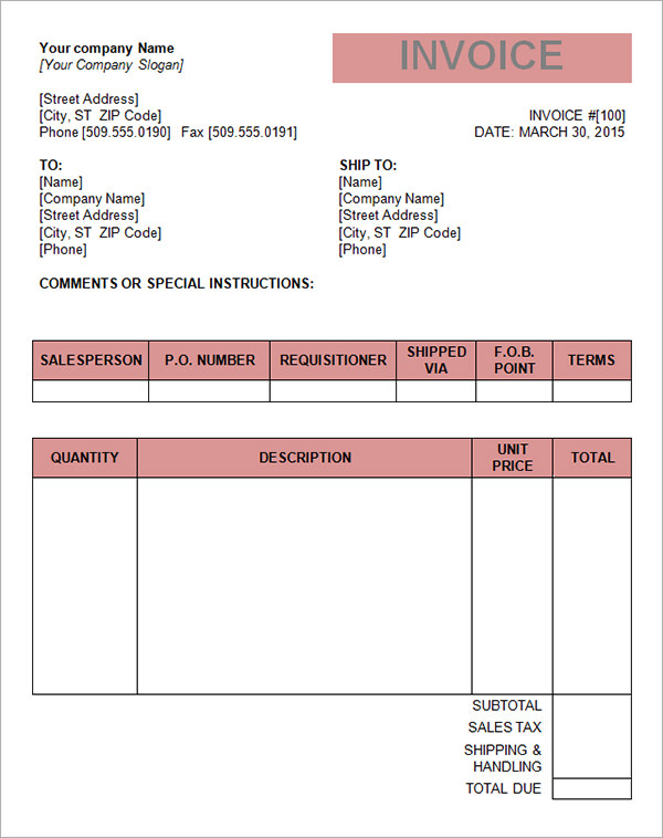Tax Invoice Template Word Doc | invoice example