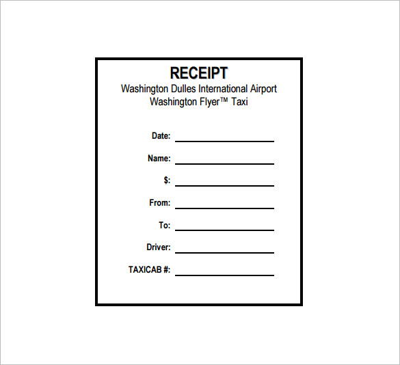 Taxi Receipt Template 16+ Free Word, Excel, PDF Format Download 