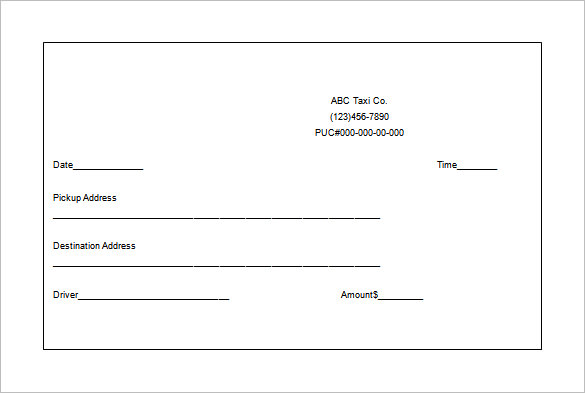 Taxi Receipt Template Make Your Taxi Receipts Easily