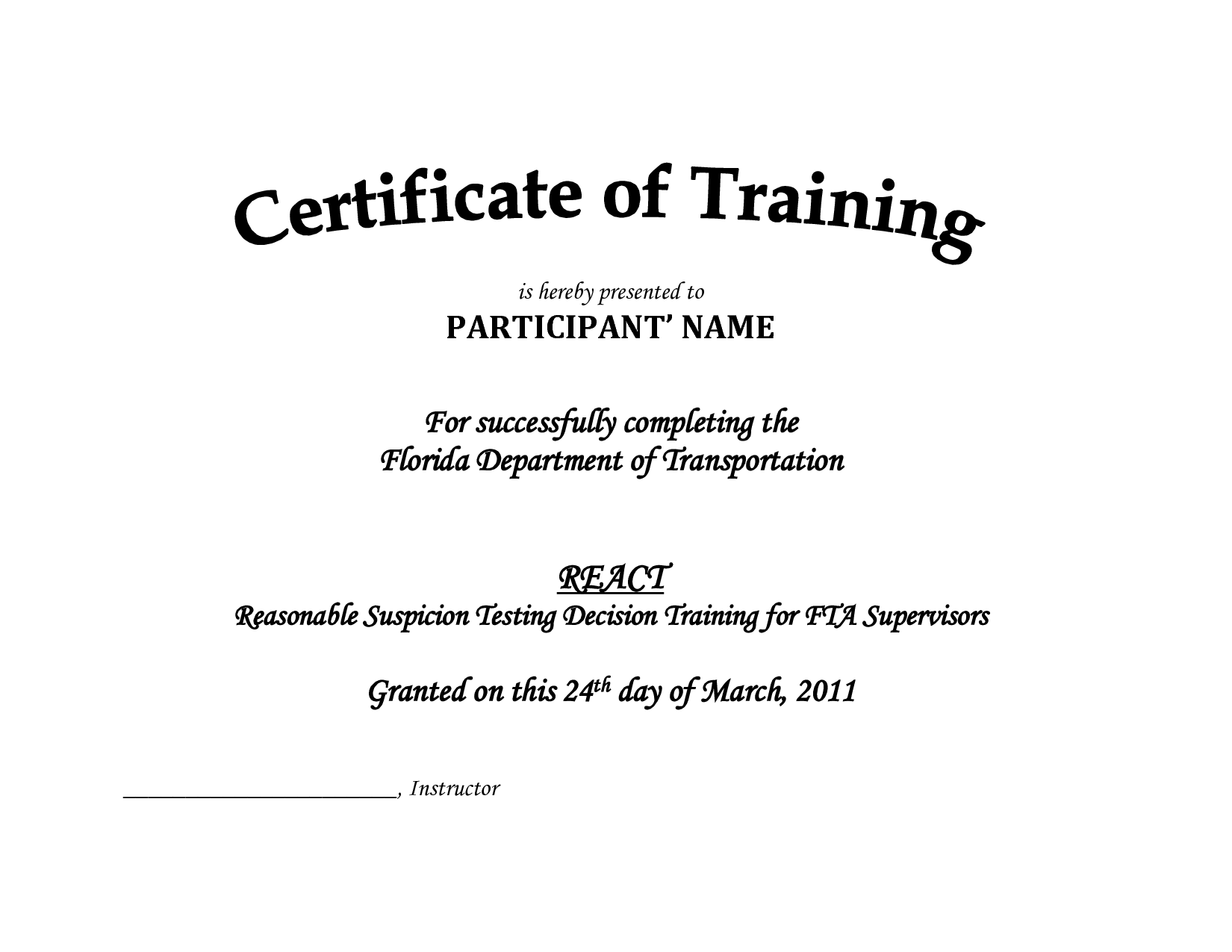 Training Certificate Template PDF | Blank Certificates Training Certificate Template PDF | Blank Certificates