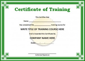 Training Certificate Template PDF | Blank Certificates