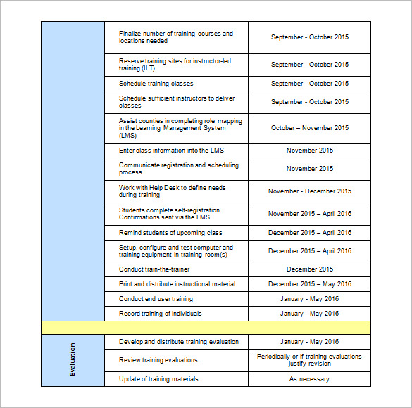 Training Schedule Templates – 17+ Free Word, Excel, PDF Format 