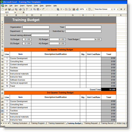 Training Plan Template | cyberuse