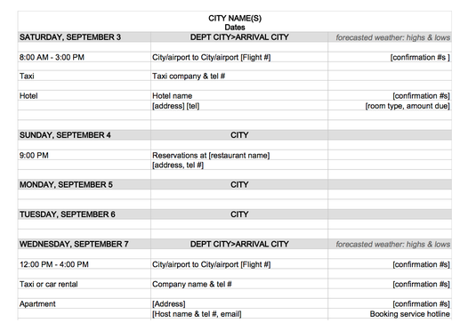 9 Useful Travel Itinerary Templates That Are 100% FREE 9 Useful Travel Itinerary Templates That Are 100% FREE