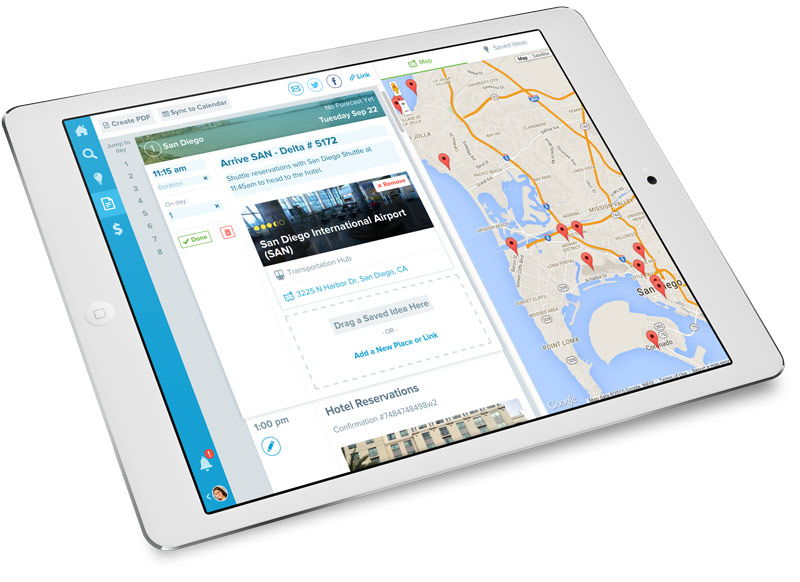 Make a graphical itinerary template for travel documents