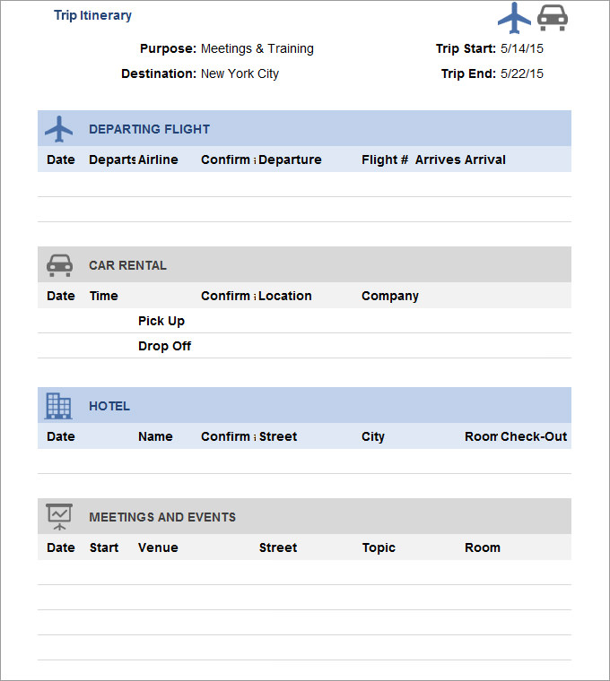 Trip Itinerary Template 20+ Free Word, Excel Documents Download Trip Itinerary Template 20+ Free Word, Excel Documents Download
