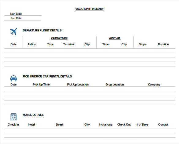Trip Itinerary Template 20+ Free Word, Excel Documents Download Trip Itinerary Template 20+ Free Word, Excel Documents Download