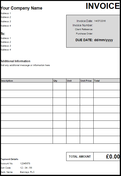 Vat Invoice Template Uk | invoice example