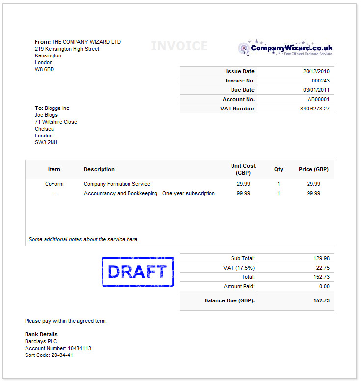 Free Invoice Template UK Free Invoice Template UK