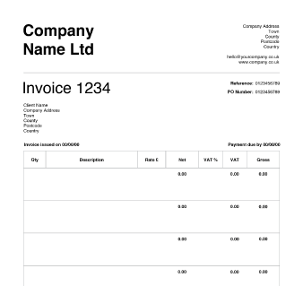 Invoice Template with Two VAT Tax Rates Uniform Invoice Software