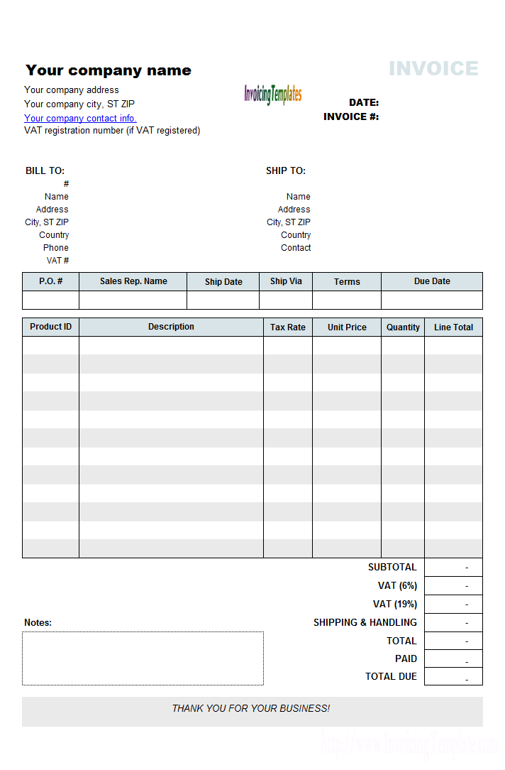 Invoice Template with Value Added Tax â 8+ Free Word, Excel, PDF Invoice Template with Value Added Tax â 8+ Free Word, Excel, PDF