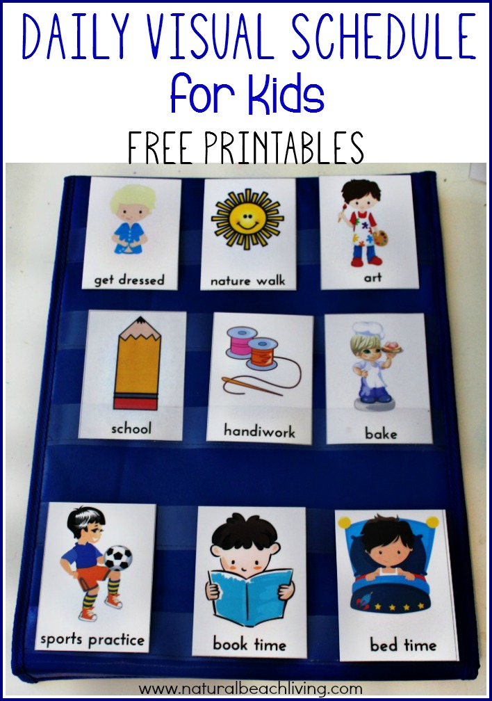 Daily Visual Schedule for Kids Free Printable Natural Beach Living