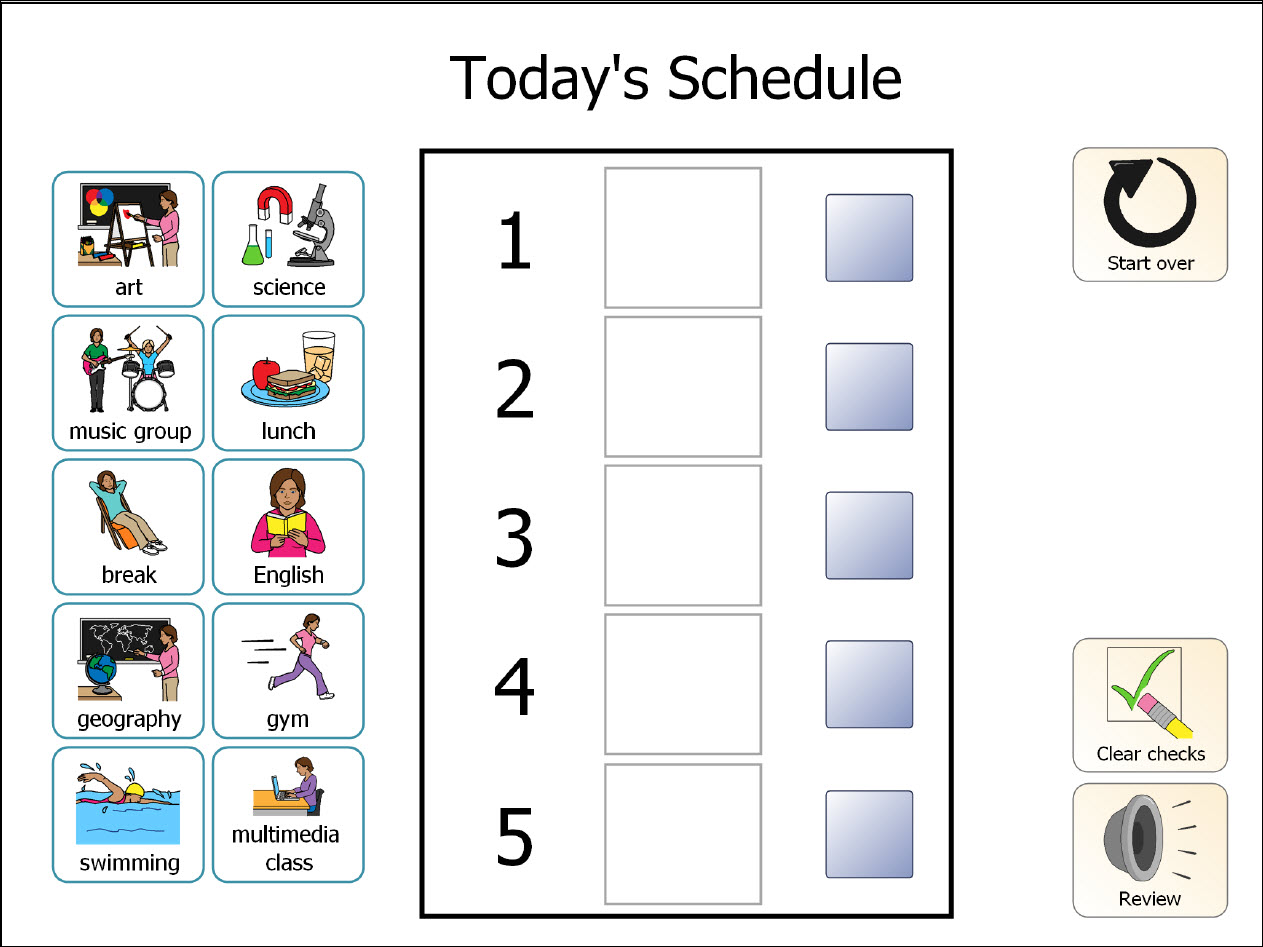 visual schedule for autistic children | Example Daily School visual schedule for autistic children | Example Daily School