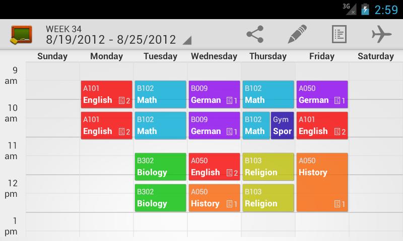 My Class Schedule (donation) Android Apps on Google Play