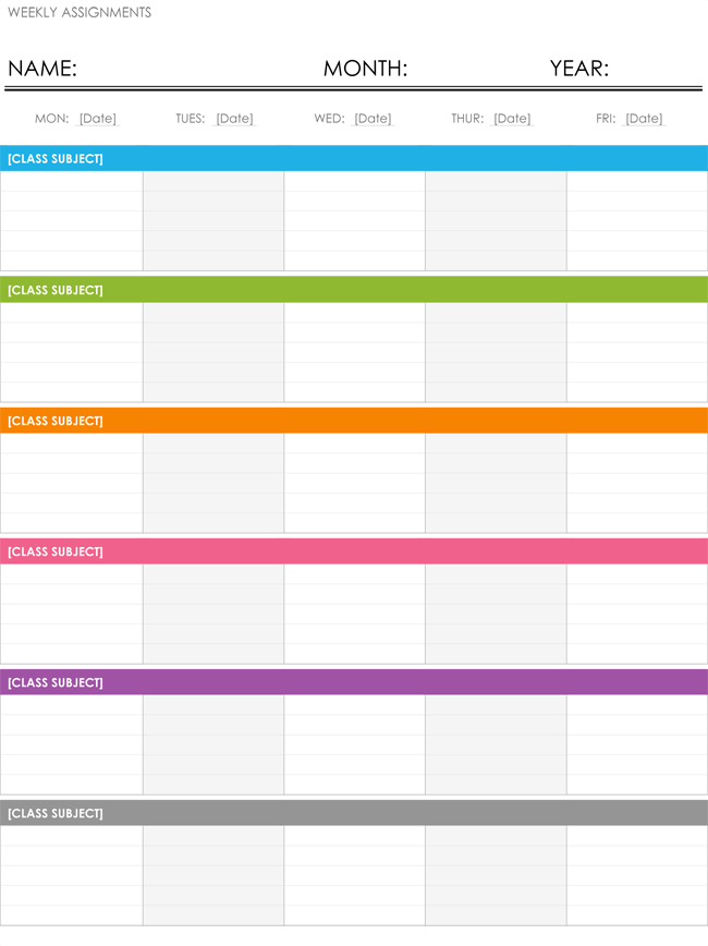 Weekly Schedule Template Free Schedule Makers