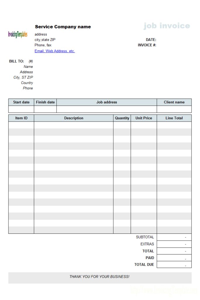 Individual Invoice Template