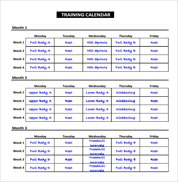 Exercise Schedule Template – 7+ Free Word, Excel, PDF Format Exercise Schedule Template – 7+ Free Word, Excel, PDF Format