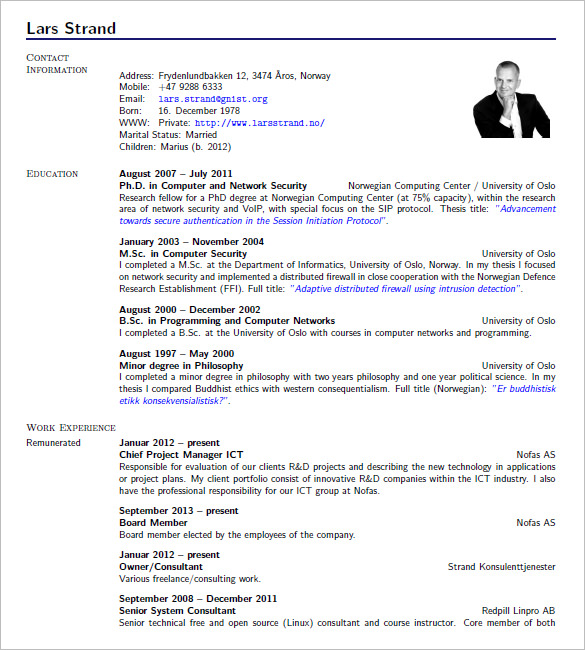 15+ Latex Resume Templates – Free Samples, Examples, & Formats 