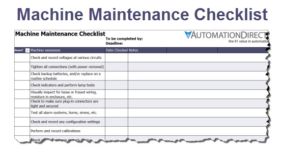 Machine Maintenance Checklist | Free Template
