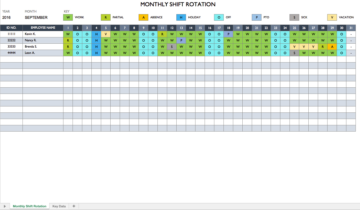 24 7 Shift Schedule Template Excel