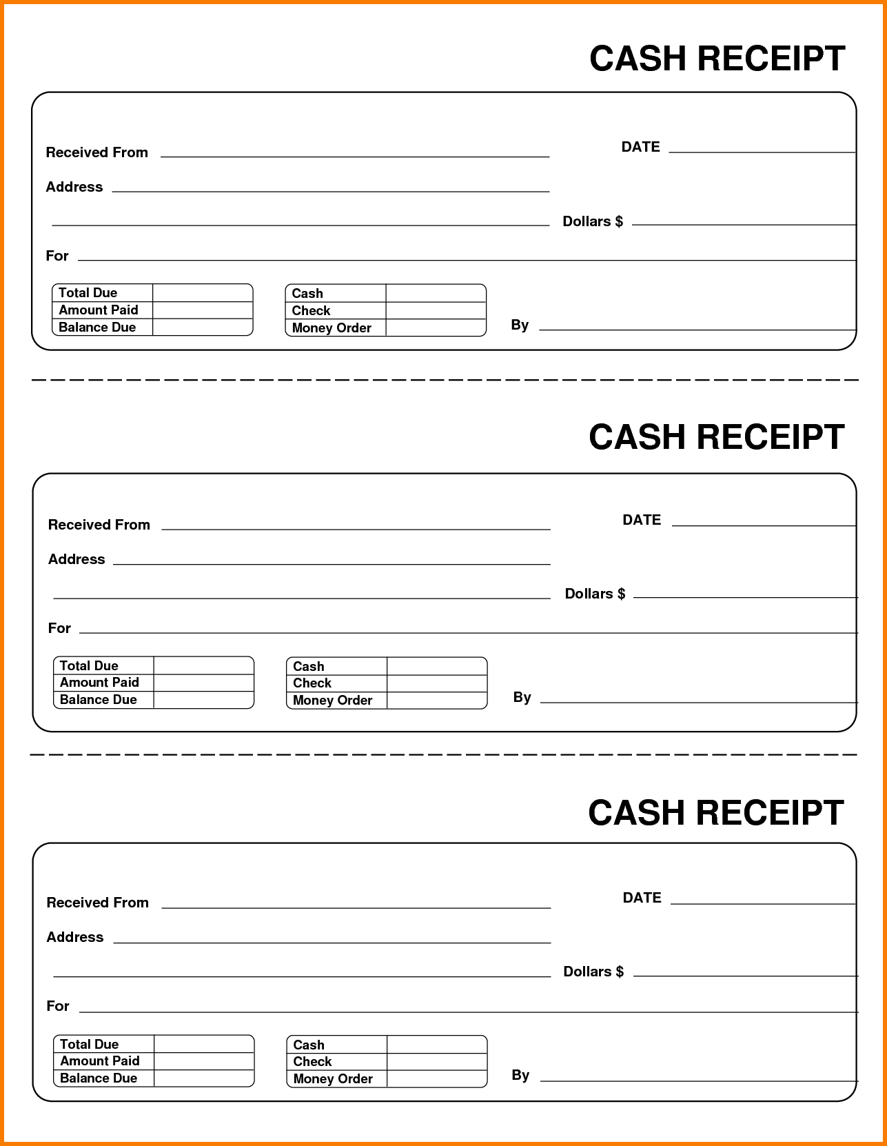 Blank Receipt Template Pdf - printable receipt template