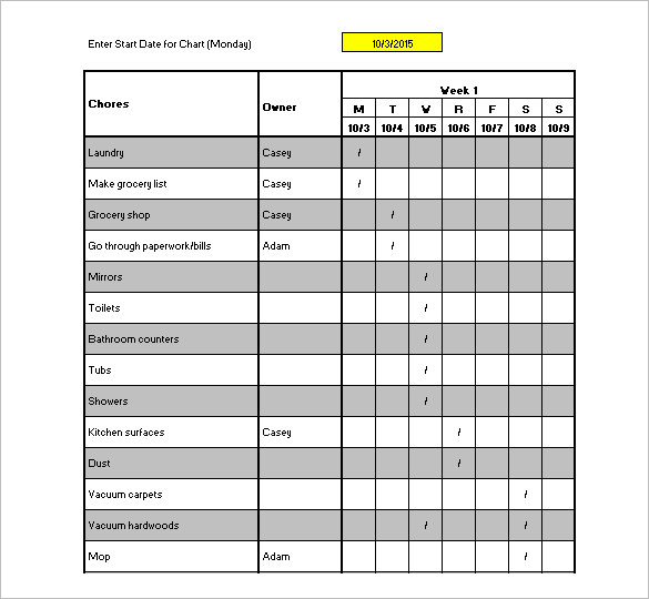 Daily Office Cleaning Checklist Excel - printable receipt ...