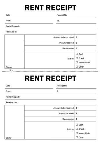 landlord rent receipt template printable receipt template