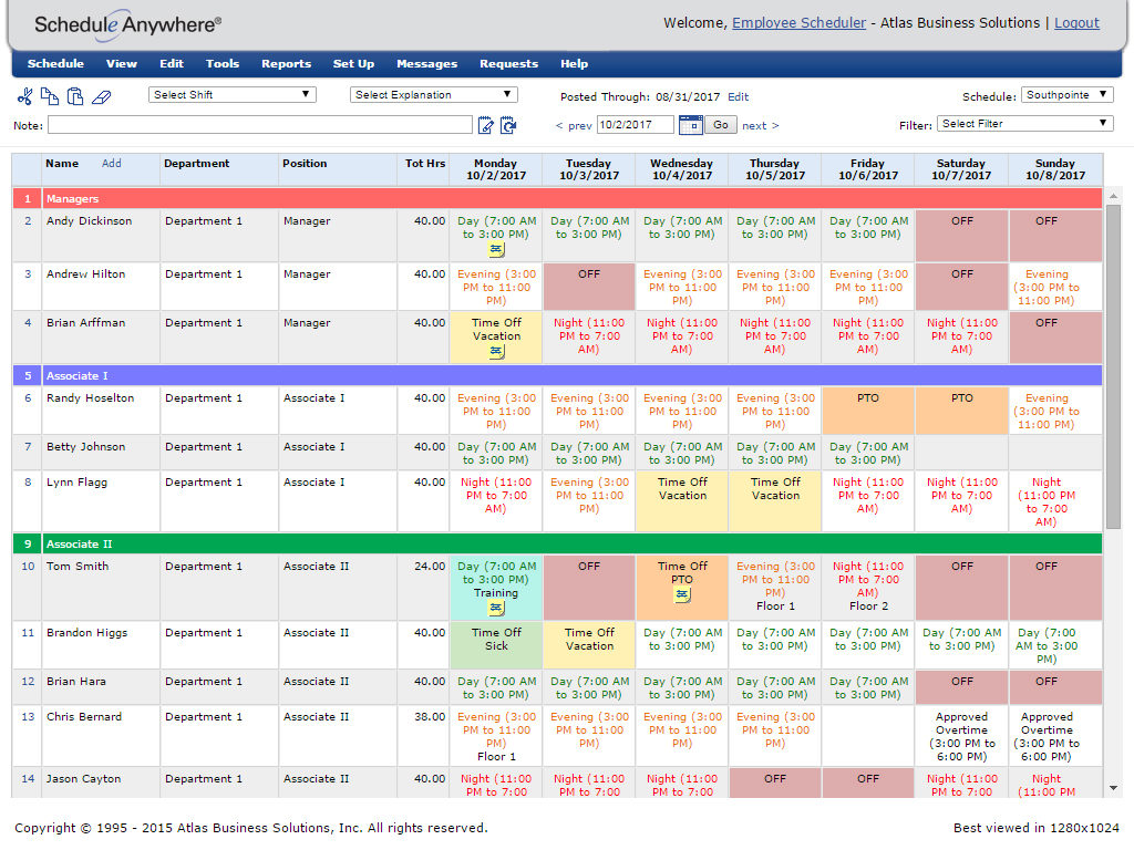 Monthly Employee Schedule Template Excel