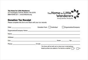 Nonprofit Tax Receipt Template printable receipt template