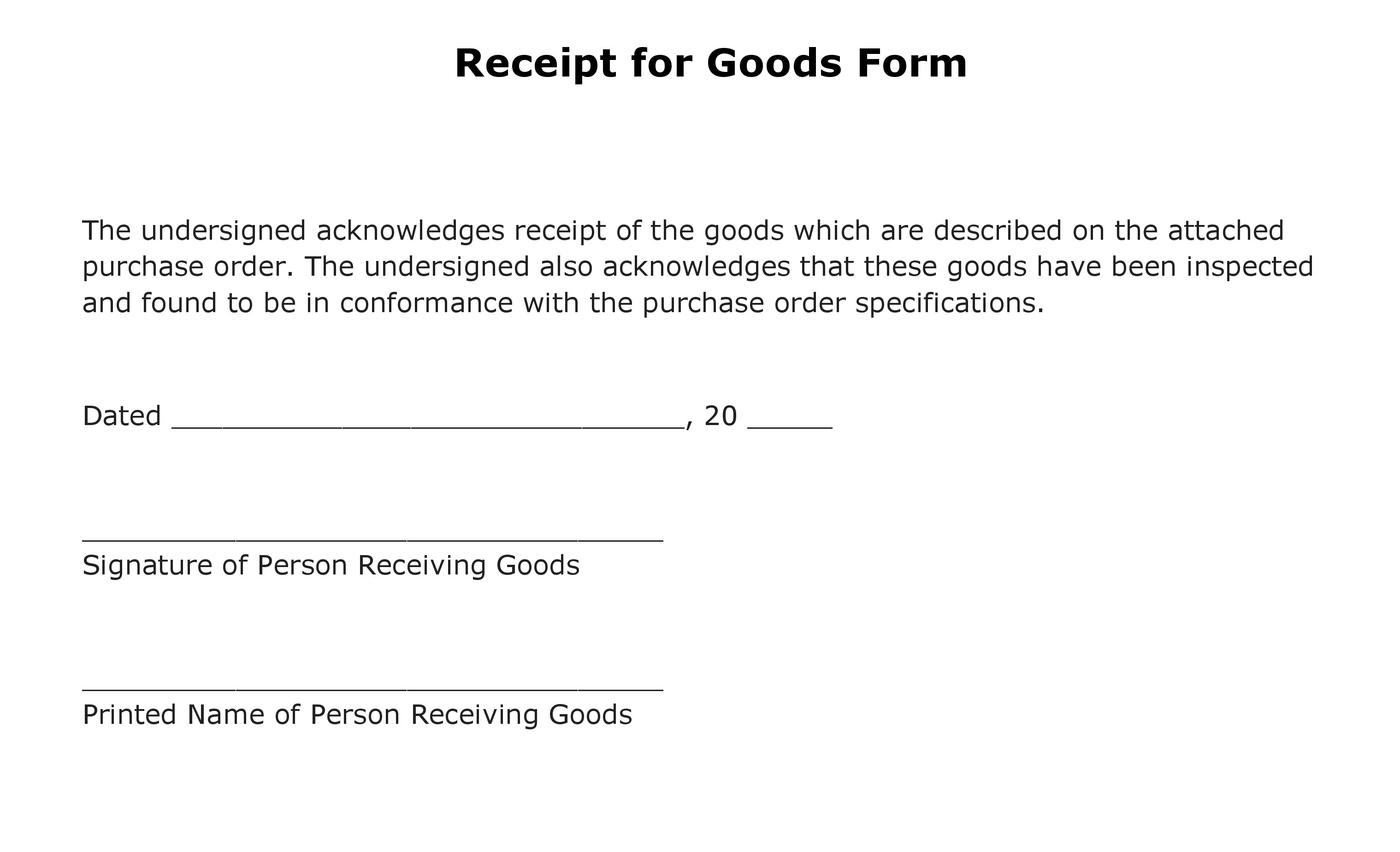 Receipt Of Goods Template - printable receipt template