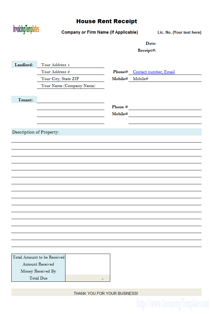 Receipt Template For Pages
