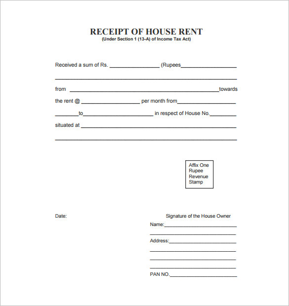 Rental Receipt Template Doc - printable receipt template