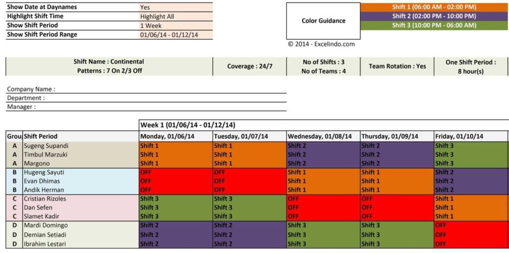 Shift Rota Planner